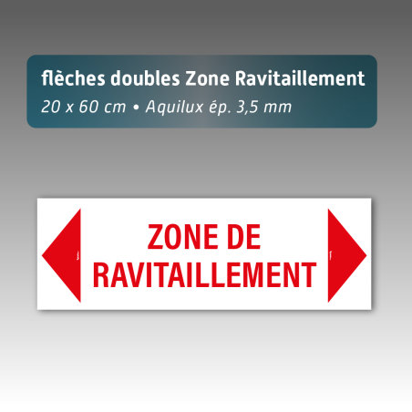 Flèche Aquilux Double « Zone de ravitaillement » 20 × 60 cm – Épaisseur 3,5 mm